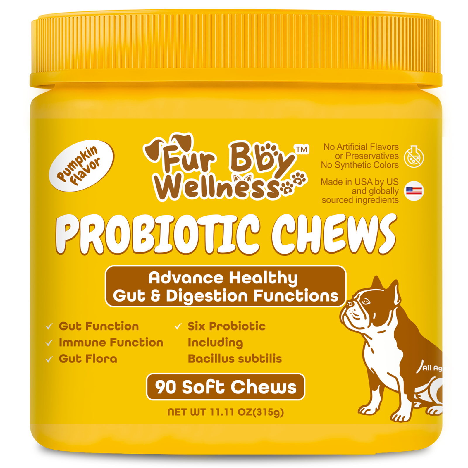 Probiotic Chews for Dogs – Pumpkin Flavor for Gut Health & Immunity