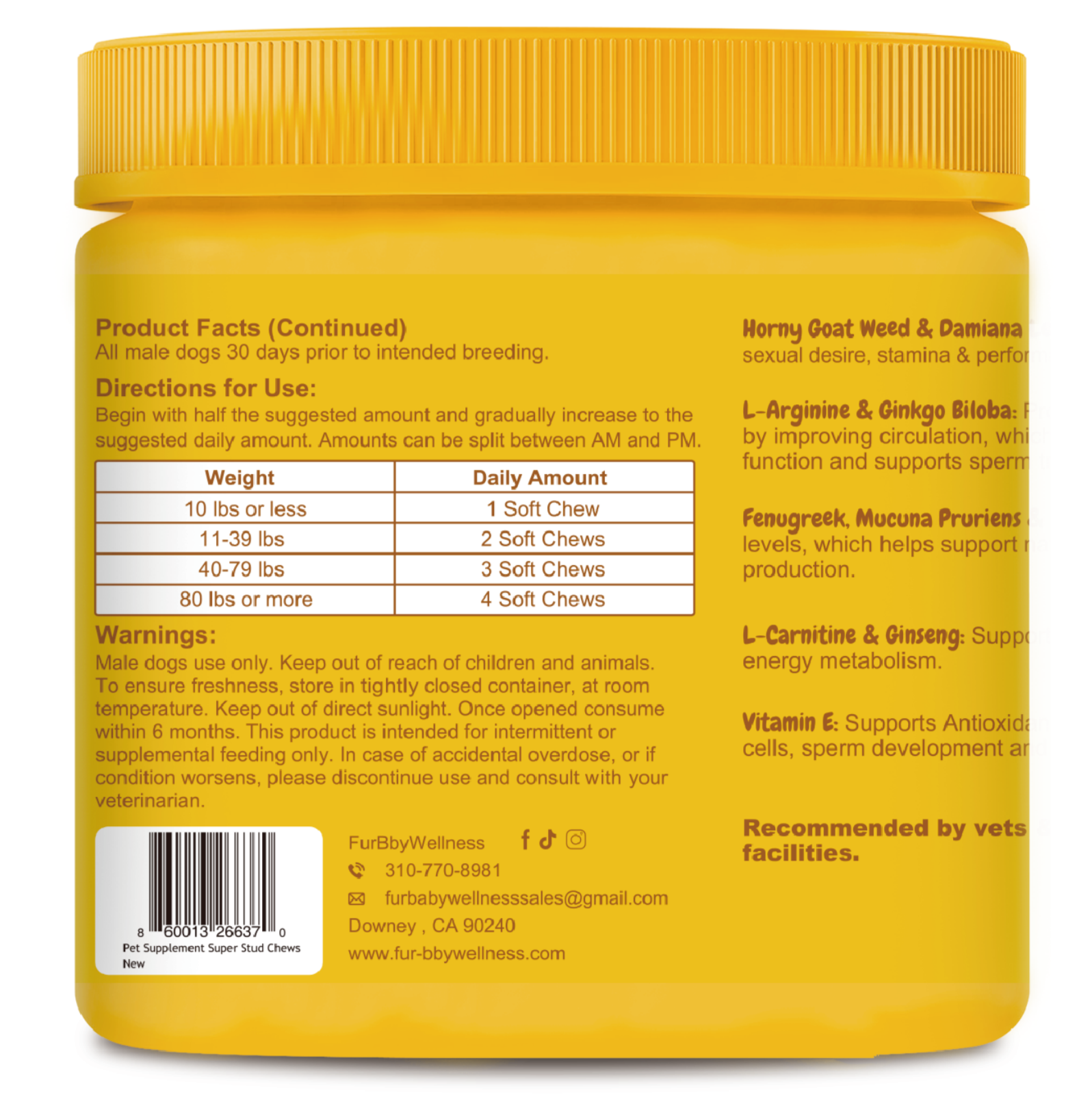 Super Stud Chews-Reproductive Health Supplement for Dogs – Boost Fertility & Vitality