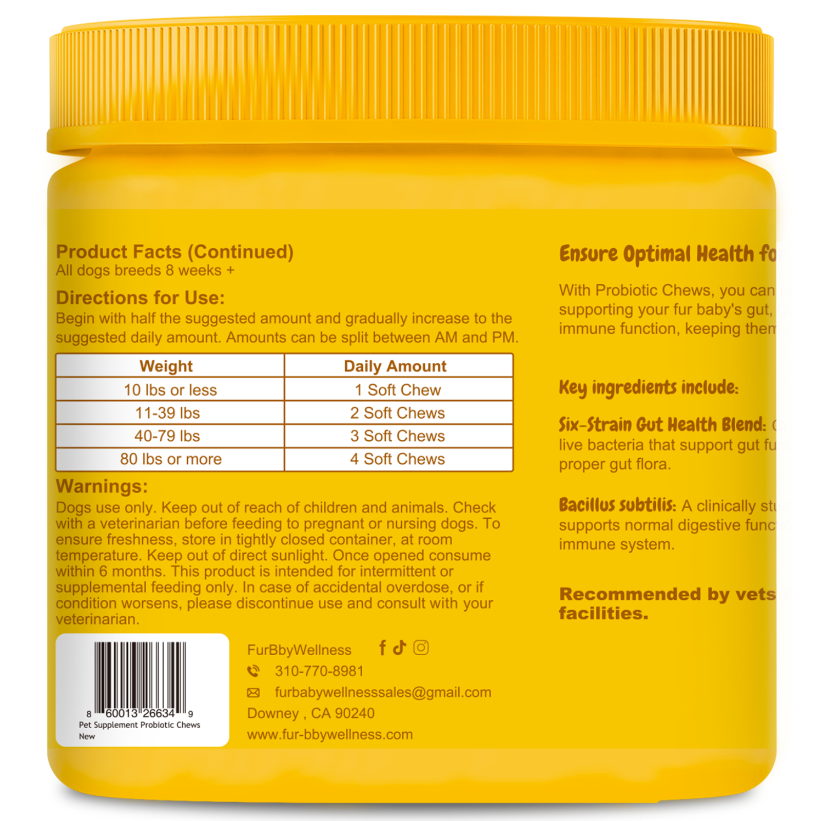 Probiotic Chews for Dogs – Pumpkin Flavor for Gut Health & Immunity